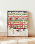 Holiday Bookstore Art Print