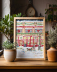 Holiday Bookstore Art Print