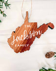 West Virginia Ornament | Personalized Wooden Ornament